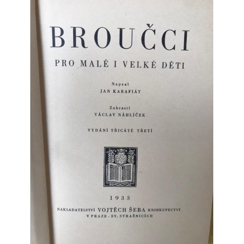 Karafiát Jan Broučci, r. vydání 1933, retro, antikvariát