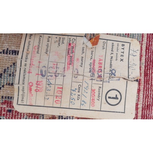 375 Koberec perský, běhoun, vlněný, retro, vintage
