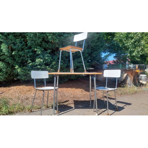 Kuchyňský set, stůl, 3x židle, retro, socialismus