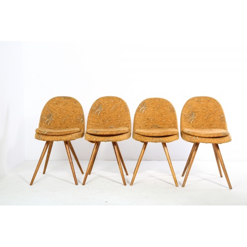 (114)4x Židle jídelní, skořepina, Brusel, kuchyňské, retro,vintage