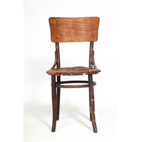 (175) Židle THONET- MUNDUS, florální dekor, retro