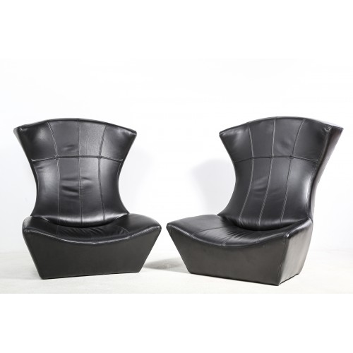 (245) 2x Křeslo Phase, designové, koženka, retro