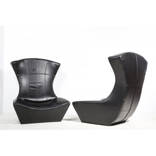 (245) 2x Křeslo Phase, designové, koženka, retro