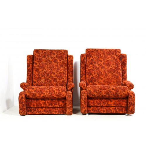 (257) 2x Křeslo robustní, ušák, TV křeslo, retro