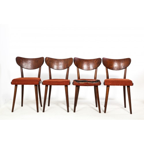 4x Židle THONET-TON, retro, vintage