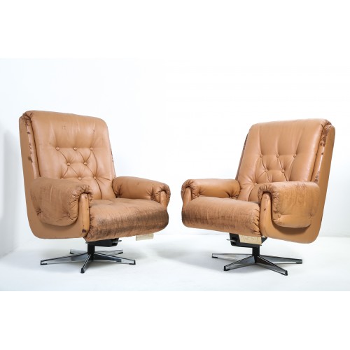 2x Křeslo otočné, kancelářské, retro, 70. léta