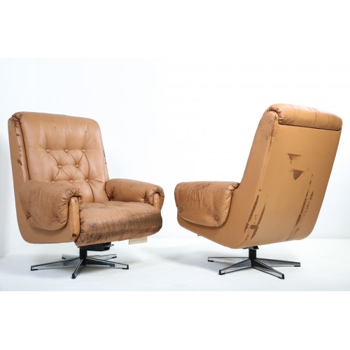 2x Křeslo otočné, kancelářské, retro, 70. léta